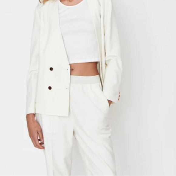 New KULE The Nelson Cream 100% Wool Lined Blazer Size L Retails $428 - Picture 5 of 12